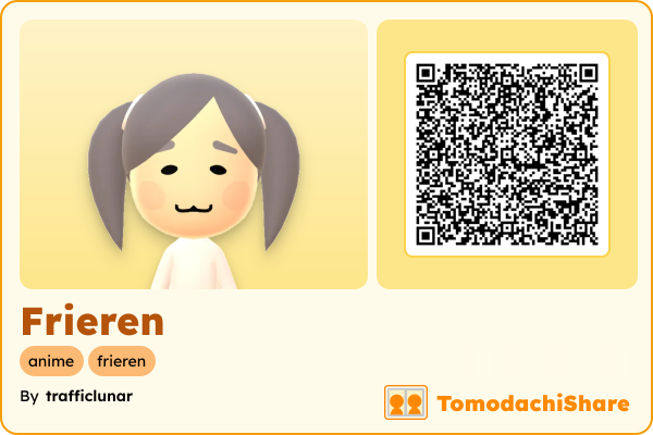 Frieren, a female Mii  with tags: anime, frieren