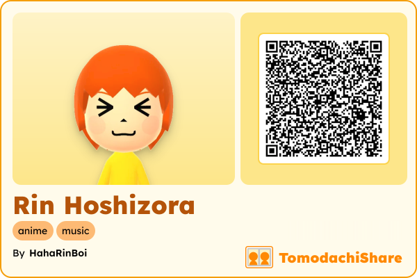 Rin Hoshizora, a female Mii  with tags: anime, music