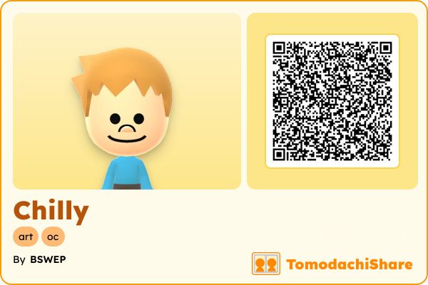 Chilly, a male Mii  with tags: art, oc