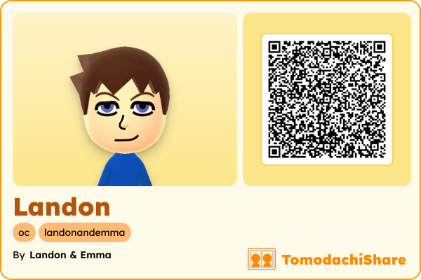 Landon, a male Mii  with tags: oc, landonandemma
