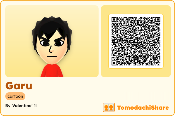 Garu, a male Mii  with tags: cartoon