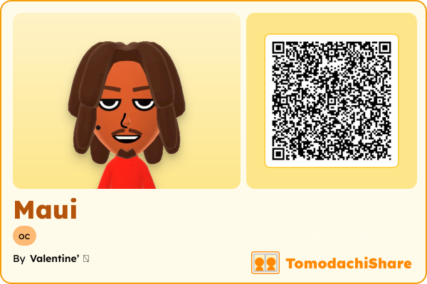 Maui, a male Mii  with tags: oc