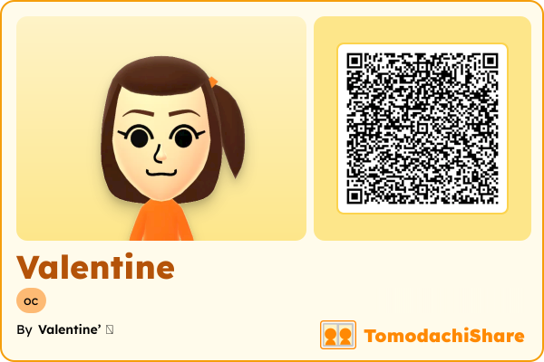 Valentine, a female Mii  with tags: oc