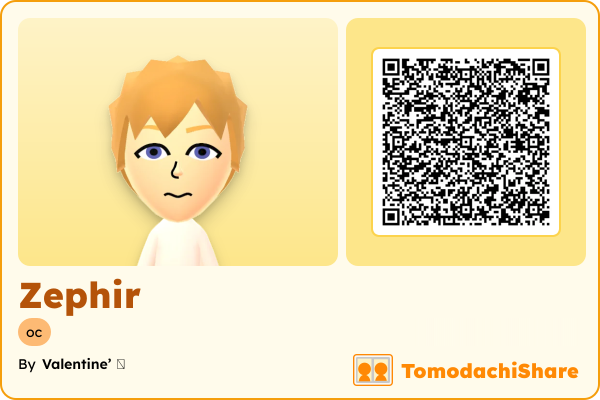Zephir, a male Mii  with tags: oc