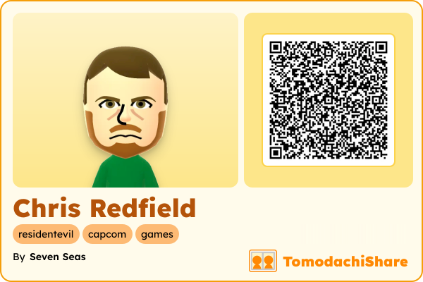 Chris Redfield, a male Mii  with tags: residentevil, capcom, games