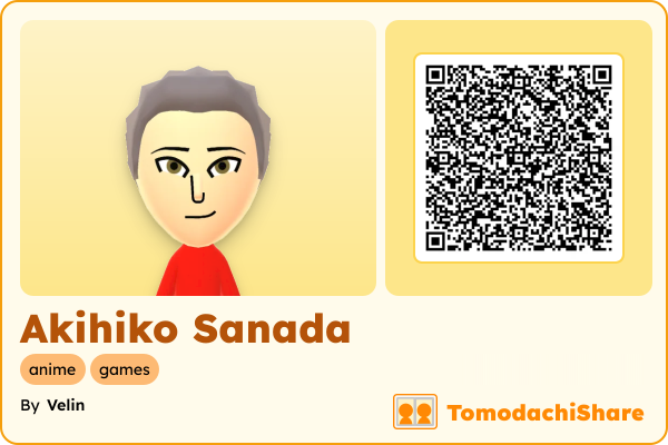 Akihiko Sanada, a male Mii  with tags: anime, games