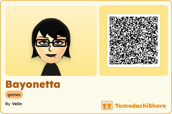 Bayonetta, a female Mii  with tags: games