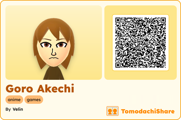Goro Akechi, a male Mii  with tags: anime, games