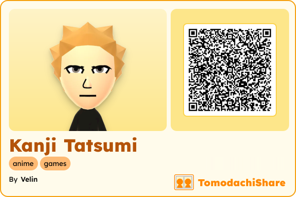 Kanji Tatsumi, a male Mii  with tags: anime, games