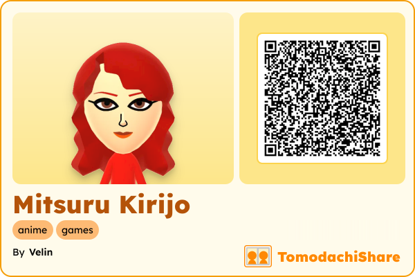 Mitsuru Kirijo, a female Mii  with tags: anime, games
