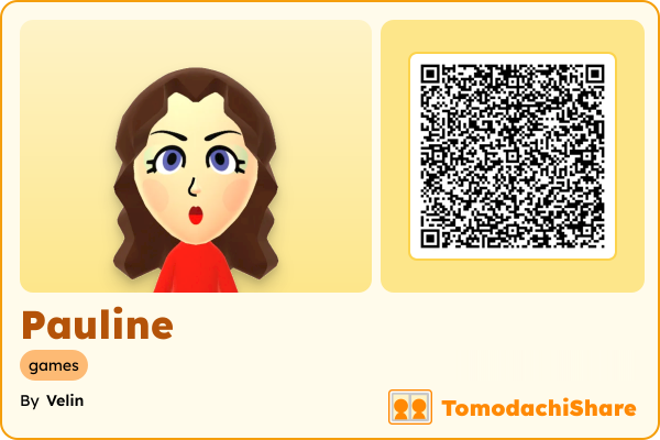 Pauline, a female Mii  with tags: games