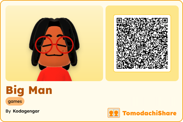 Big Man, a male Mii  with tags: games