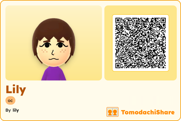 Lily, a male Mii  with tags: oc