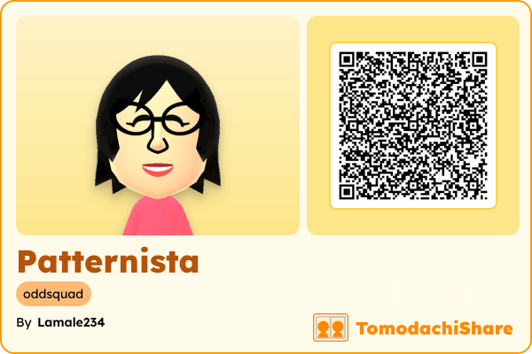 Patternista, a female Mii  with tags: oddsquad