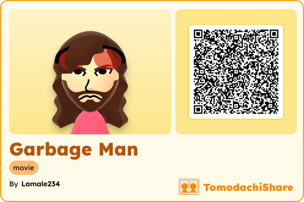 Garbage Man, a male Mii  with tags: movie