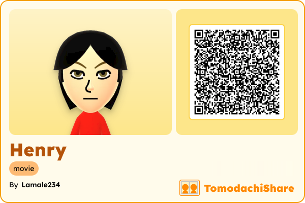 Henry, a male Mii  with tags: movie