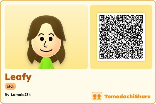 Leafy, a female Mii  with tags: bfdi