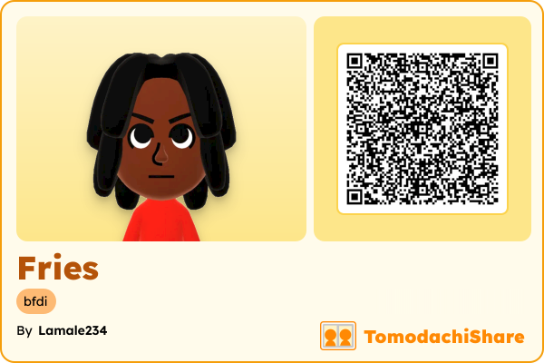 Fries, a male Mii  with tags: bfdi
