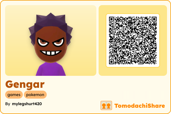 Gengar, a female Mii  with tags: games, pokemon