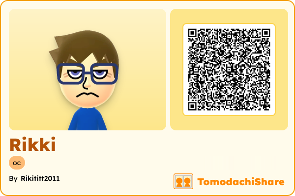 Rikki, a male Mii  with tags: oc