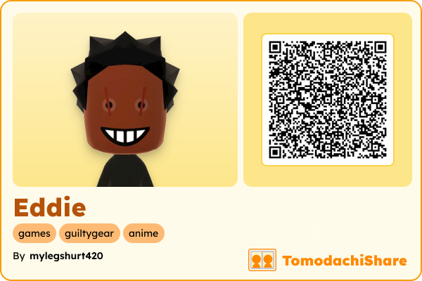 Eddie, a male Mii  with tags: games, guiltygear, anime
