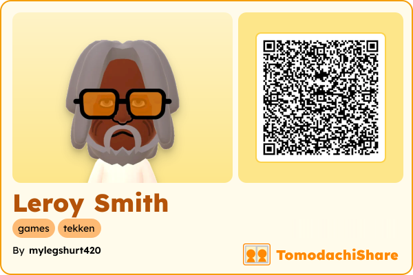 Leroy Smith, a male Mii  with tags: games, tekken