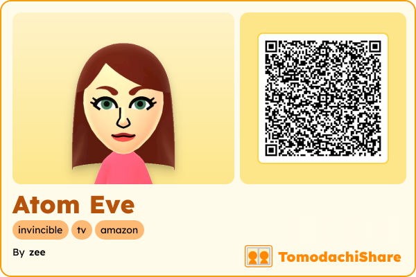 Atom Eve, a female Mii  with tags: invincible, tv, amazon
