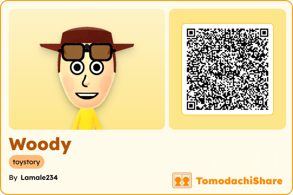 Woody, a male Mii  with tags: toystory