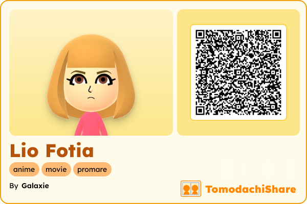Lio Fotia, a female Mii  with tags: anime, movie, promare