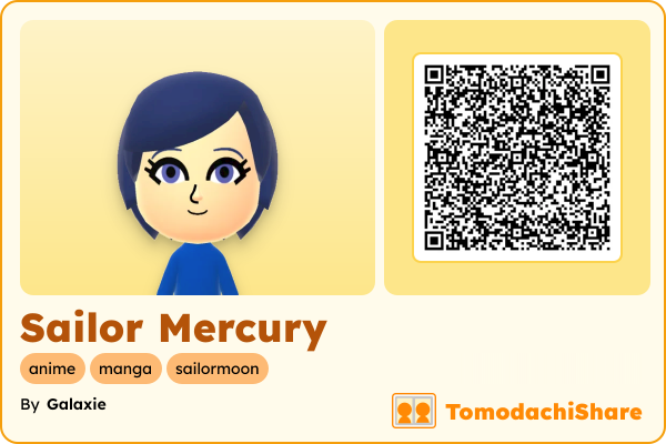 Sailor Mercury, a female Mii  with tags: anime, manga, sailormoon