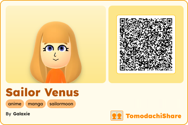 Sailor Venus, a female Mii  with tags: anime, manga, sailormoon