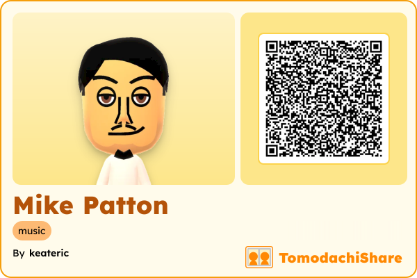 Mike Patton, a female Mii  with tags: music