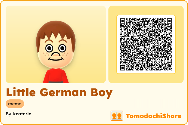 Little German Boy, a male Mii  with tags: meme