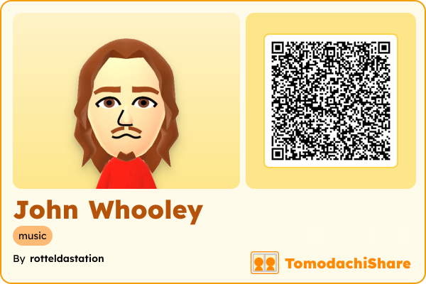 John Whooley, a male Mii  with tags: music