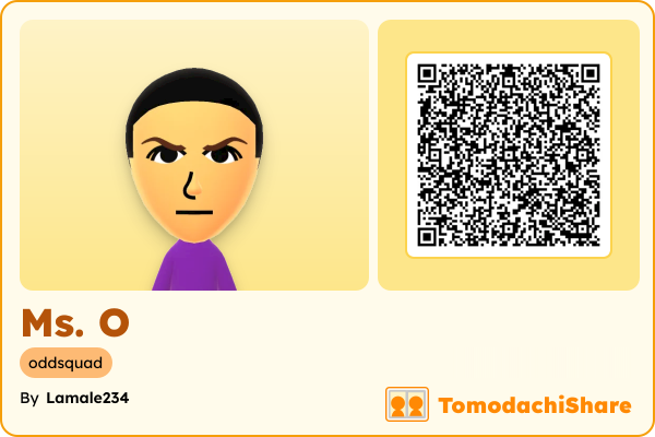Ms. O, a female Mii  with tags: oddsquad