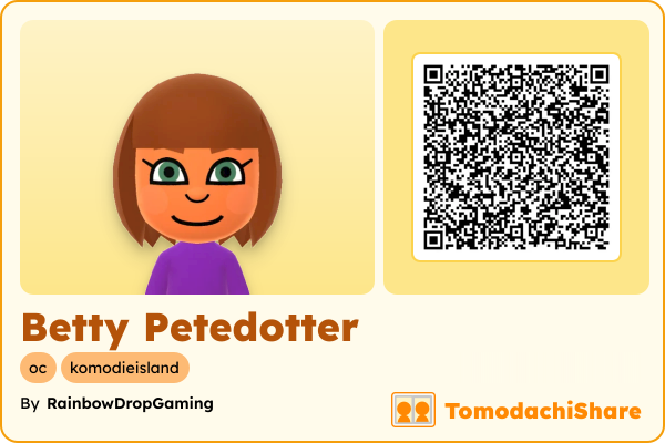 Betty Petedotter, a female Mii  with tags: oc, komodieisland