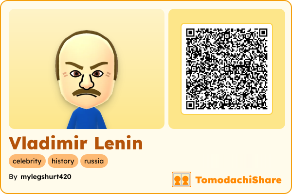 Vladimir Lenin, a male Mii  with tags: celebrity, history, russia