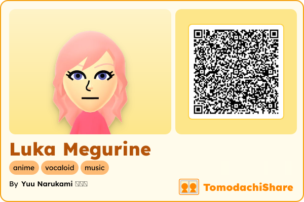 Luka Megurine, a female Mii  with tags: anime, vocaloid, music