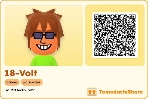 18-Volt, a male Mii  with tags: games, warioware