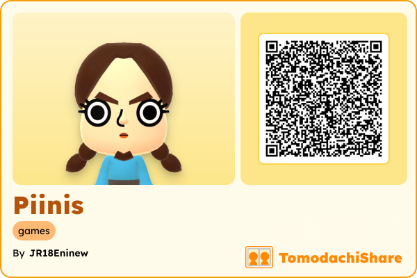 Piinis, a male Mii  with tags: games