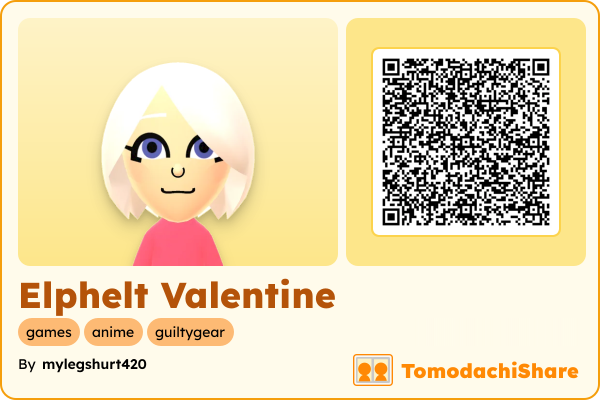 Elphelt Valentine, a female Mii  with tags: games, anime, guiltygear