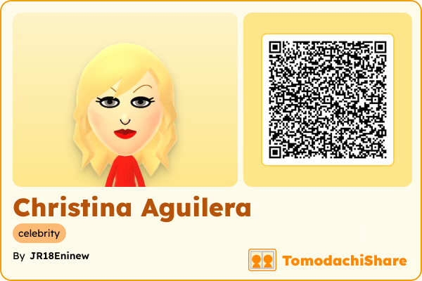 Christina Aguilera, a female Mii  with tags: celebrity