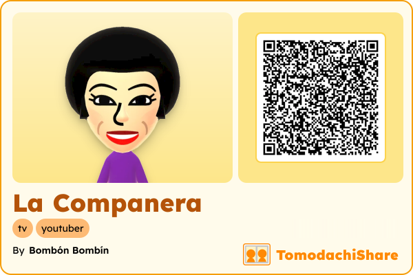 La Companera, a female Mii  with tags: tv, youtuber