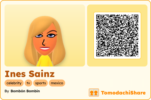 Ines Sainz, a female Mii  with tags: celebrity, tv, sports, mexico