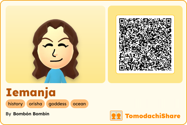 Iemanja, a female Mii  with tags: history, orisha, goddess, ocean