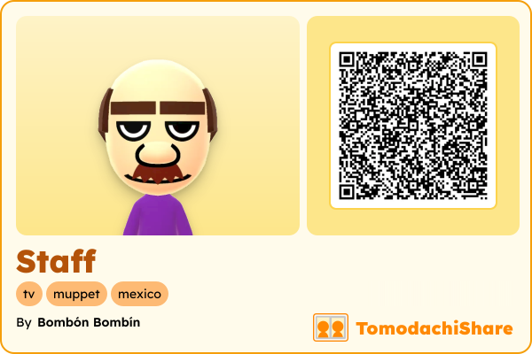Staff, a male Mii  with tags: tv, muppet, mexico