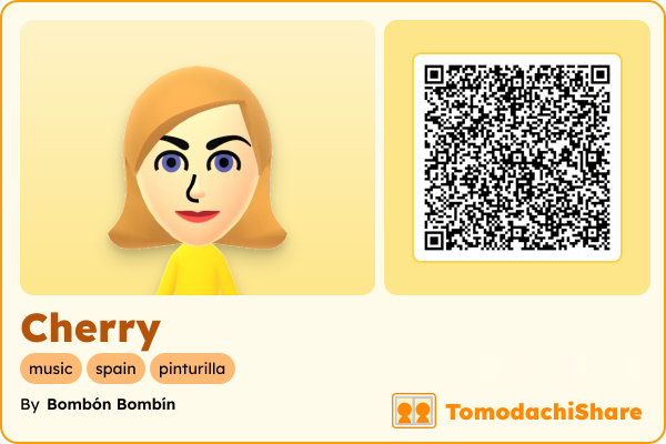 Cherry, a female Mii  with tags: music, spain, pinturilla