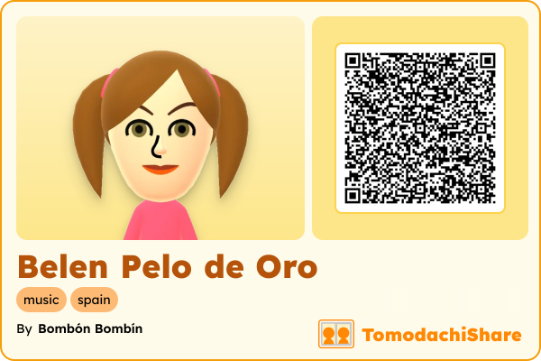 Belen Pelo de Oro, a female Mii  with tags: music, spain