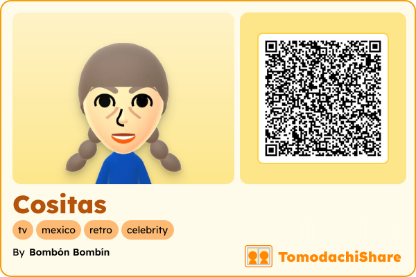 Cositas, a female Mii  with tags: tv, mexico, retro, celebrity