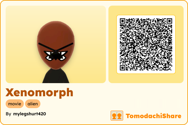Xenomorph, a male Mii  with tags: movie, alien